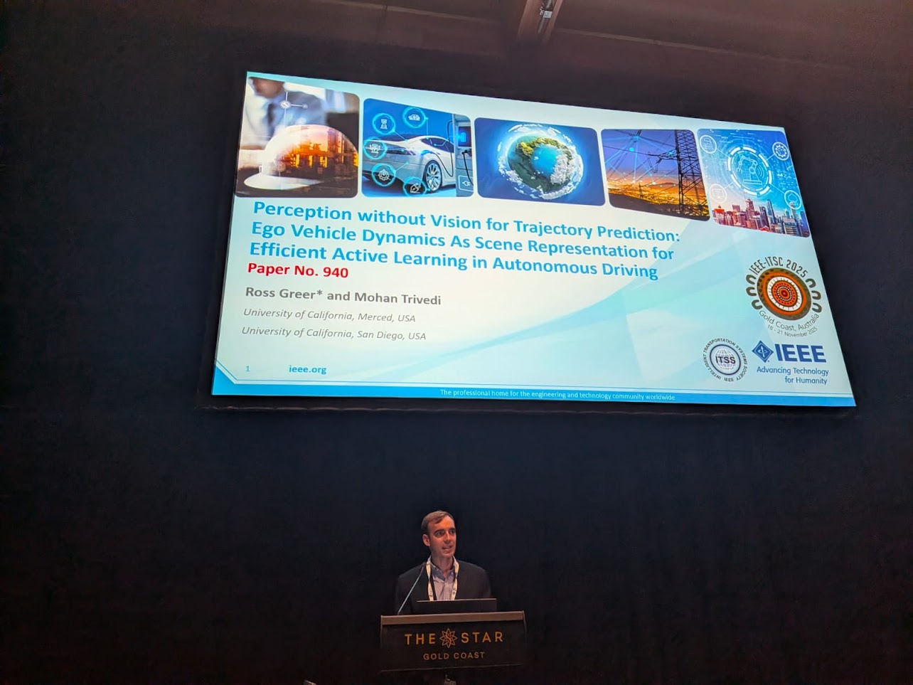 Prof. Greer at IEEE ITSC 2025