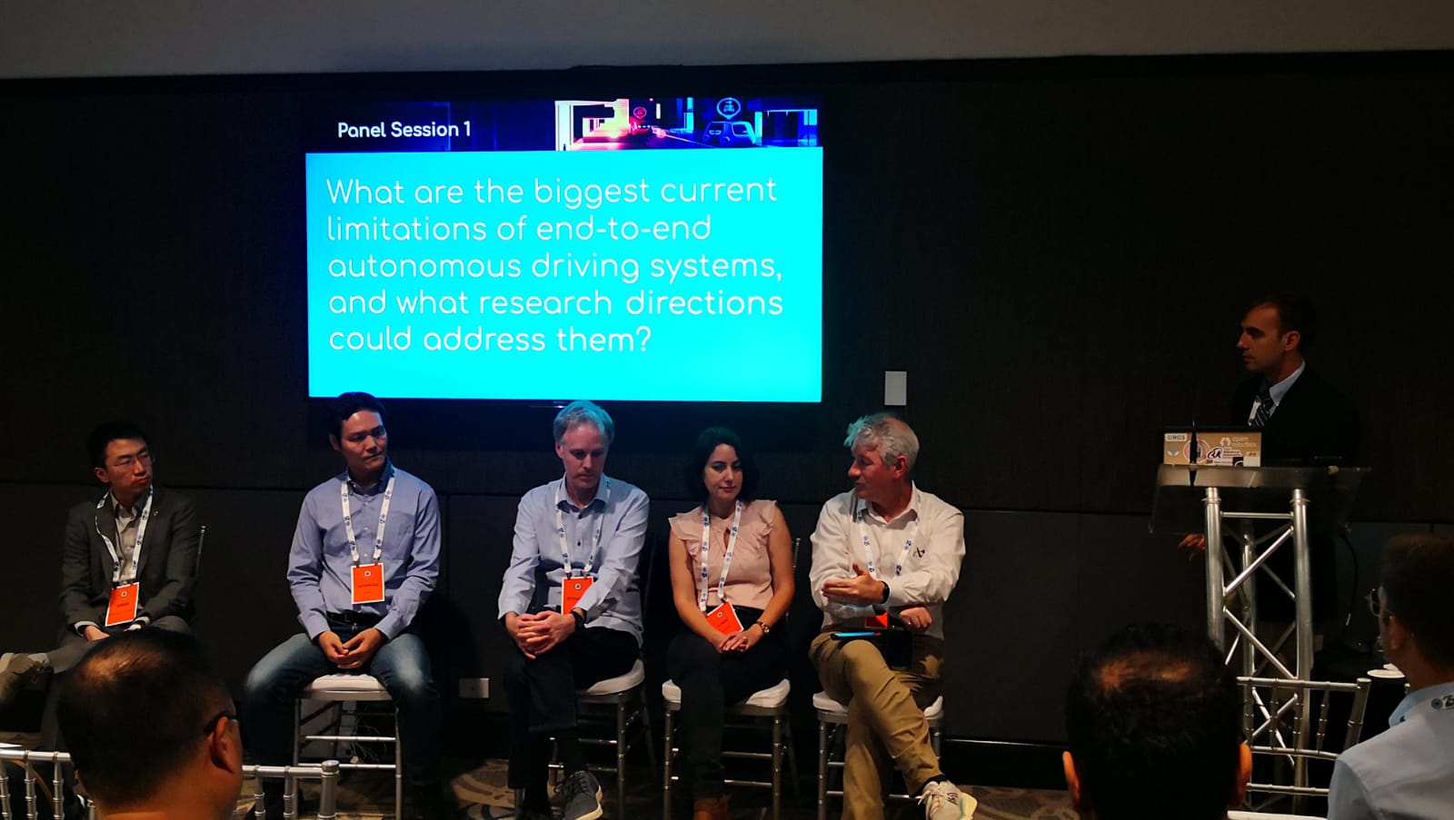 Prof. Greer moderating DriveX panel at IEEE ITSC 2025