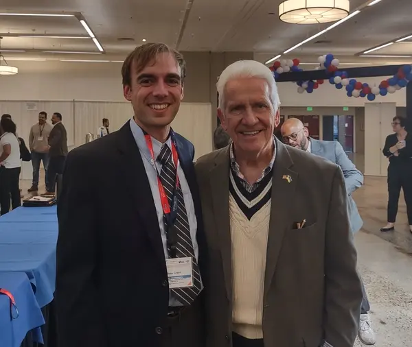 Professor Greer and Representative Jim Costa at Fresno International Transportation Innovations Summit